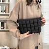 Soft Checkered Quilted Puffy Makeup Bag for Women, Aesthetic Puffer Cosmetic Bag Pouch for Purse (Hot Pink) - 4 of 4