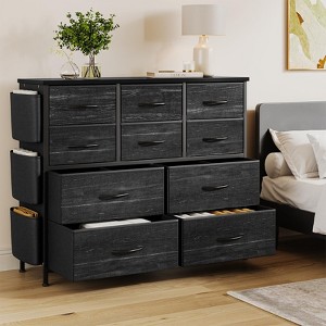 Fabric 5 Drawer Dresser for Bedroom, Storage Organizer Chest with Side Pockets, Hooks, and Sturdy Metal Frame for Closet, Entryway, Living Room - 1 of 4