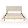 NicBex Full/Queen Upholstered Bed Frame with Velvet Button-Tufted Headboard,Wood Platform Bed Frame with LED Light,No Box Spring Needed,Easy Assembly - 4 of 4