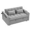 Convertible Sofa Bed, 55.51" Pull Out Couch Sleeper With Throw Pillows And Adjustable Backrest, Versatile 2-Seater Sofa Bed With USB Charging Ports - 3 of 4