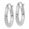 Black Bow Jewelry 3mm, 14k White Gold Diamond-cut Hoops, 20mm (3/4 Inch) - image 2 of 4