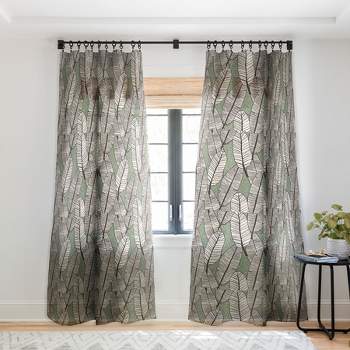 Alisa Galitsyna Tropical Banana Leaves Pattern Single Panel Sheer Window Curtain - Society 6