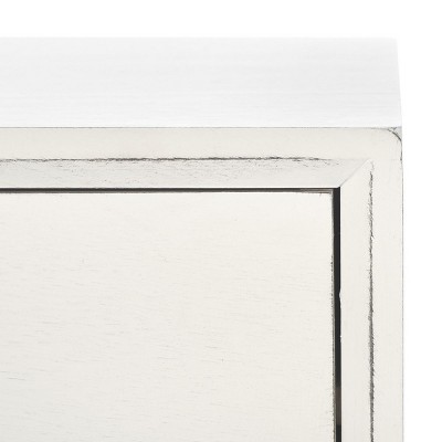 Mozart Mid-Century Rectangular Coffee Table with Storage - Distressed White