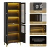 Bestier 65" LED Kitchen Pantry Cabinet with Adjustable Shelves Food Storage and Art Display with Acrylic Doors - 2 of 4