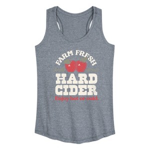 Women's - Instant Message - Farm Fresh Hard Cider Hot or Cold Graphic Racerback Tank - 1 of 4