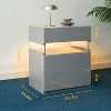 QingMoon Modern Night Stand with 3 Drawers, Led Bedside Table, with Silent Slide Drawer, for Office, Office File Cabinet Organizer - 3 of 4