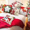 Lomsoe Set of 6 Snowman And Reindeer Christmas Winter Home Decor Pillow Covers, Santa Claus Candy Cane Square Cushion Covers Available. - 3 of 4