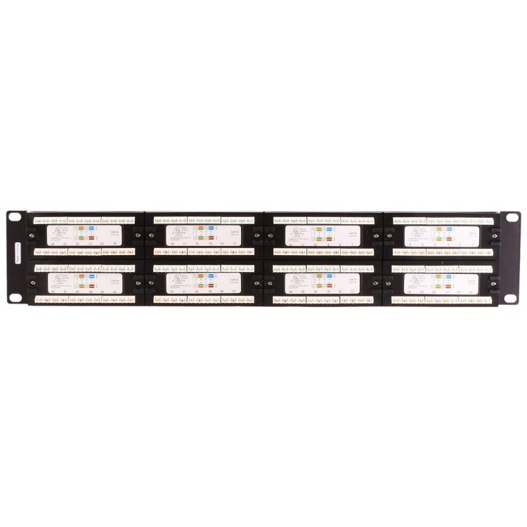 Monoprice 48-port Cat6 Patch Panel, 110 Type (568A/B Compatible) Black ...