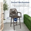 Best Choice Products Set of 2 Indoor/Outdoor Aluminum, Woven Rope Swivel Barstools w/ Armrests - 3 of 4