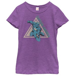 Girl's Marvel Triangle Captain America T-Shirt - 1 of 3
