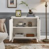 Lirago Retro Wooden Sideboard Buffet Cabinet​​ 15.75"D x 29.96"H x 33.58"W White Rectangle Decorative Storage Bathroom Cabinet - 3 of 4