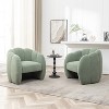 SEYNAR Modern Teddy Upholstered Accent Pumpkin Chair with Openwork Design Set of 2 - 4 of 4