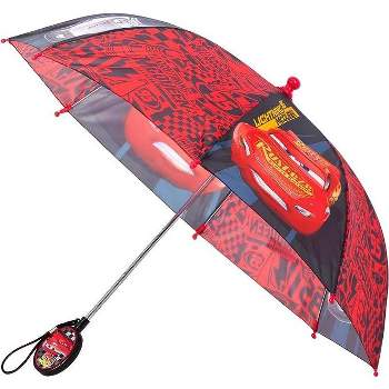 Lightning McQueen Boy's Umbrella- Ages 3-6- Black/Red