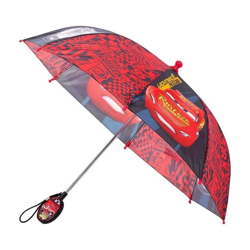 Lightning McQueen Boy's Umbrella- Ages 3-6- Black/Red, 1 of 3