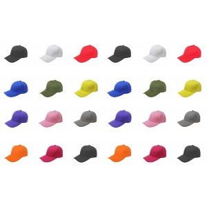 24 Pack Bulk Baseball Caps Ideal for Uniforms Giveaways or Custom - 1 of 4