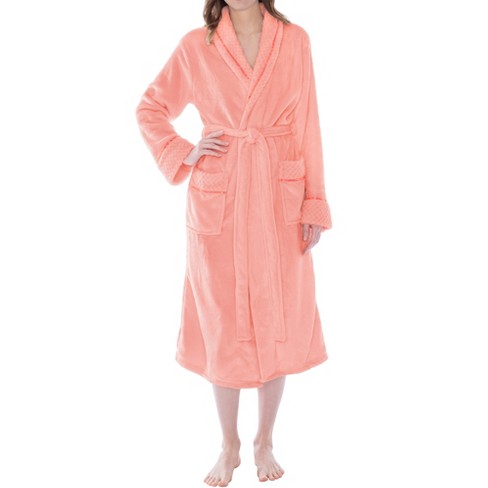 Pavilia Soft Plush Women Fleece Robe, Cozy Warm Housecoat Bathrobe, Fuzzy  Female Long Spa Robes (coral, Small-medium) : Target