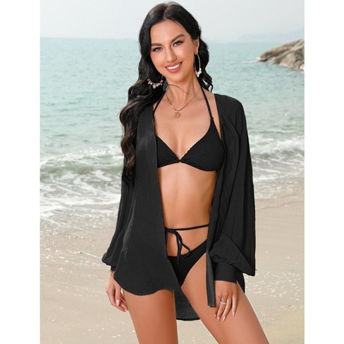 Sexy Batwing Sleeve Tassel Swimwear Cover Up Casual Beach Blouse Bathing Tops Loose Shirts For Women