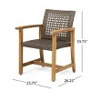 Coolbibila Modern Wicker Wooden Outdoor Poolside Lounge Chair Set of 2,Patio PE Rattan Woven Back Kitchen Dining Chair,Acacia Wood Garden Chair - 4 of 4