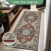 2x6 Washable Runner Rug – Low Pile Non-Slip Vintage Distressed Ultra-Thin Stain-Resistant Non-Shedding Runner for Entryway, Laundry & Hallway, Red - 3 of 4