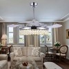 Bella Depot 42" Modern Crystal Drum LED Ceiling Fan 6-Speed Retractable Ceiling Fan with Remote Control and Light Kit - 4 of 4