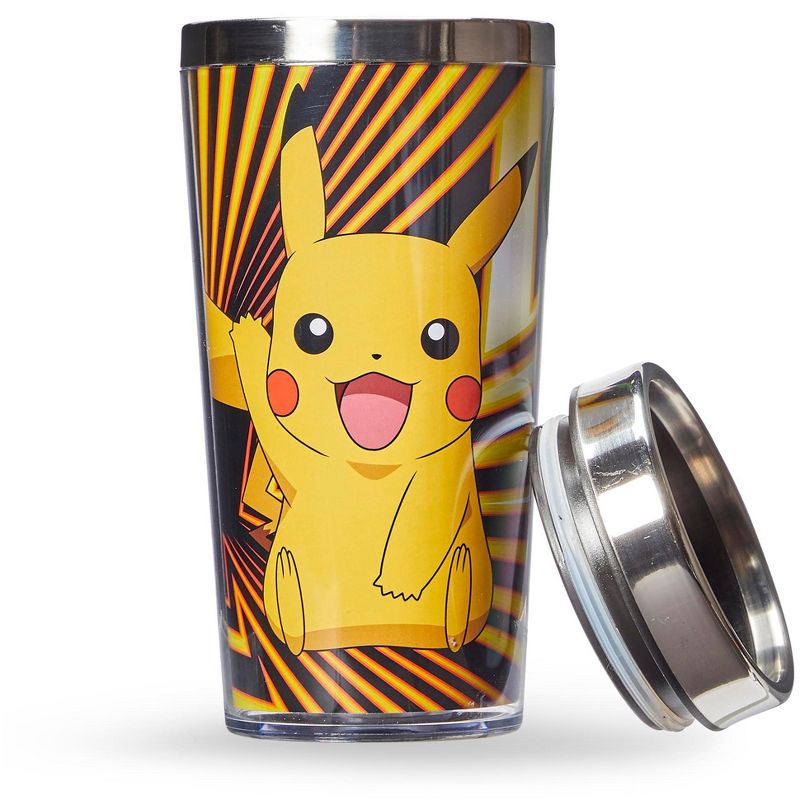 Just Funky Pokemon Pikachu Travel Mug - 16oz BPA-Free Car Tumbler with Spill-Proof Lid, 2 of 7