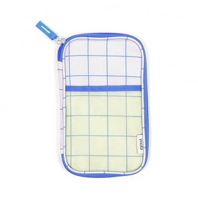 Yoobi Evolve Single Zip Pencil Pouch Cobalt Blue Grid : Target