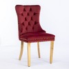 Kumasinova Set of 2 Tufted Solid Wood Dining Chair, Velvet Upholstered Kitchen Chair with Chrome Stainless Steel Plating Legs & Nailhead Trim - 2 of 4