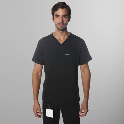 Members Only Men's Manchester V-Neck Scrub Top With Waist & Sleeve Pockets