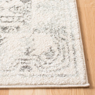 Ivory & Grey Synthetic 8' x 10' Hand-Knotted Area Rug