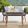 All-Weather Wicker Athens Outdoor 2-Seat Bench with Cushions Brown - Alaterre Furniture: Porch Loveseat, Weather-Resistant - 2 of 4
