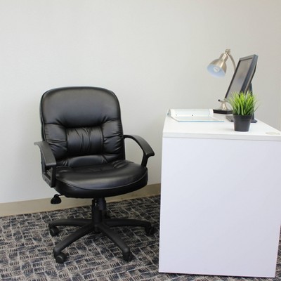 High Back Leather Plus Chair Black - Boss Office Products : Target