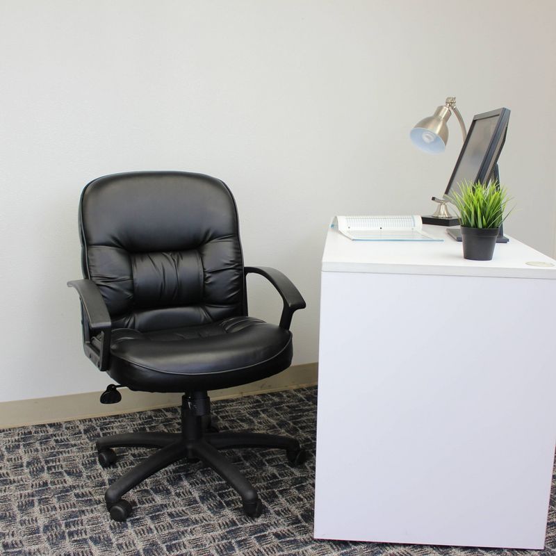 Mid Back Leatherplus Chair Black - Boss Office Products, 1 of 9