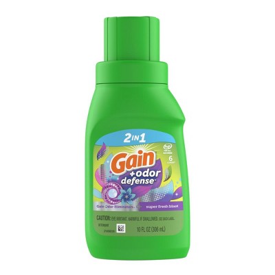 Gain + Odor Defense Liquid Laundry Detergent, Super Fresh Blast Scent, 6 Loads, HE Compatible