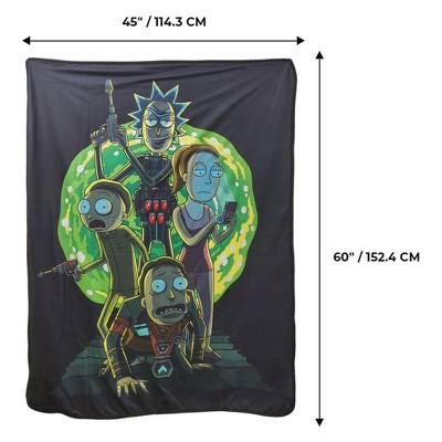 Rick And Morty Portal Fleece-Decke – 114 X 152 Cm Kuschelige Überwurfdecke Für Fans Der Serie