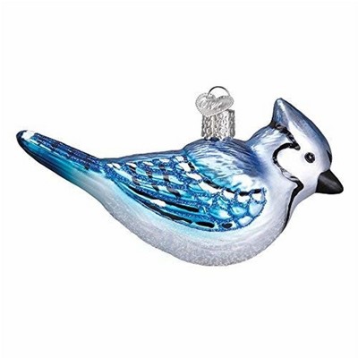 Old World Christmas Glass Blown Ornament for Christmas Tree, Bright Blue Jay