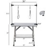 Folding Dog Grooming Table with Stainless Steel Frame,Adjustable Arm,Noose,Non Slip Surface and Storage Basket - LAOTIES - 2 of 4