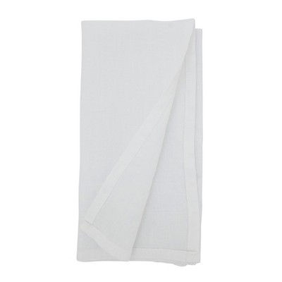 White Pure Linen Classic Table Napkin Set of 4
