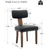 Mid Century Modern Dining Chairs Set of 2,PU Leather Upholstered Accent Curved Backrest Kitchen Chairs - 2 of 4