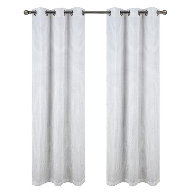 RT Designer Collection Barnet Jacquard 2 Pack Luxurious Modern Design Curtain Panel 36" x 84" Beige