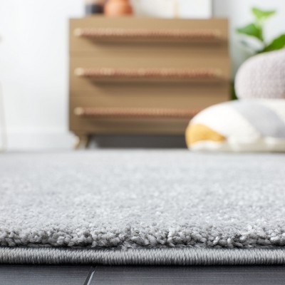 Gray Hand-Knotted Non-Slip Round Synthetic Area Rug