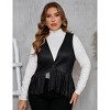 Whizmax Women's Plus Size Fringe Vest Faux Suede Rivets Sleeveless Tassel Jacket - 4 of 4