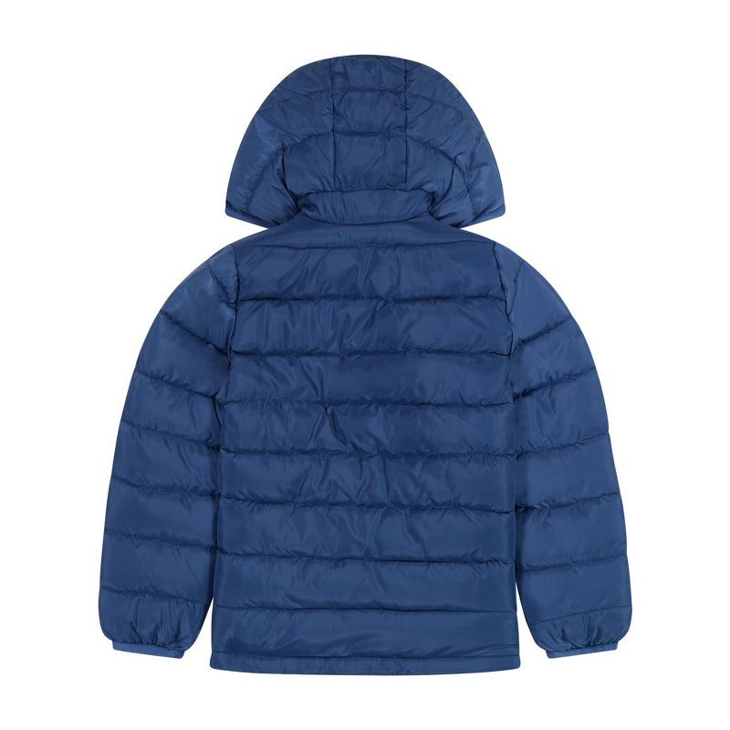 Andy & Evan  Toddler  Mid Blue Dinos Reversible Puffer, 5 of 6