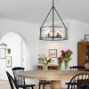 LLHZSY 20 1/2" Modern Ceiling Chandelier With Water Ripple Glass 5-Lights Fixture for Kitchen Island Dining Room Living Room- Black - 3 of 4