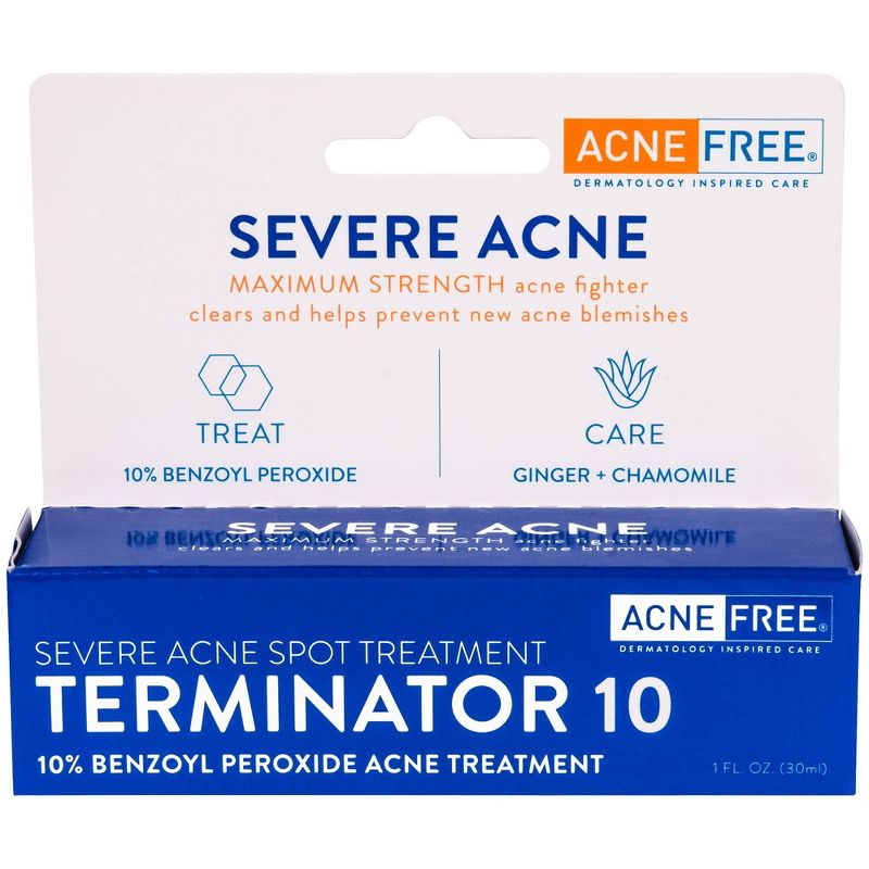 AcneFree Severe Acne Spot Treatment Terminator 10 with 10% Benzoyl Peroxide  - 1 fl oz, 1 of 9