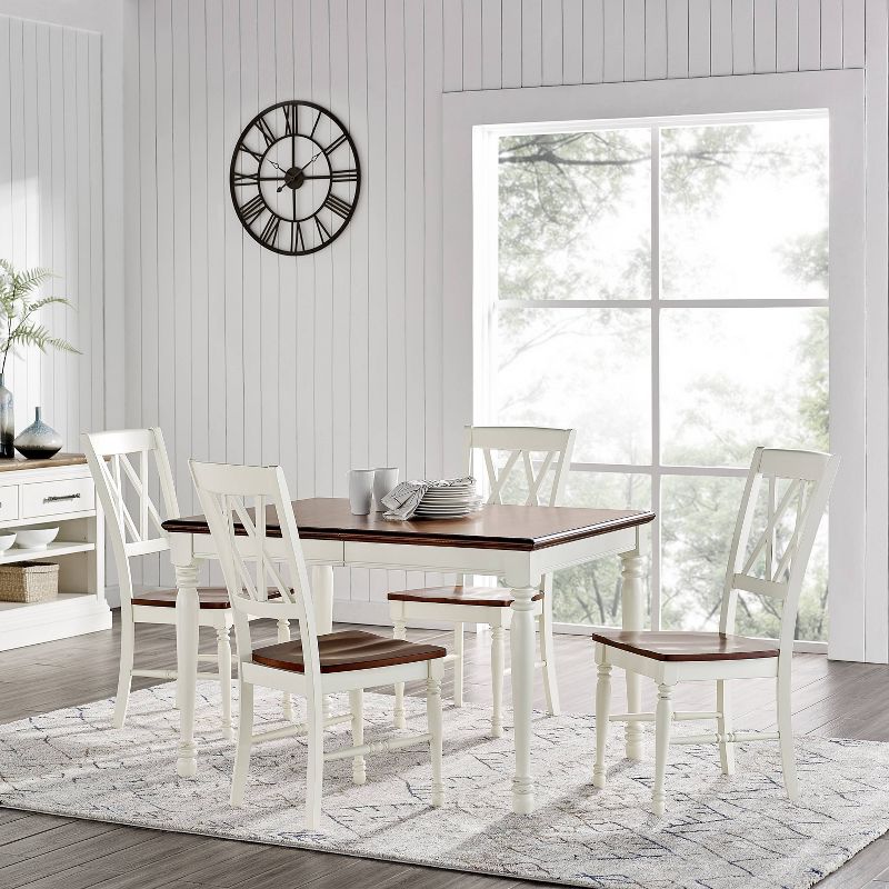 5pc Shelby Extendable Dining Set White - Crosley, 4 of 6