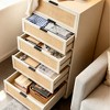 Rattan 5 Drawer Dresser, 46.7in Tall Antique White 5 Chest of Drawers with Metal Handles and Wooden Sturdy Base for Bedroom Living Room Nursery - 2 of 4