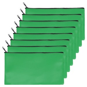 Unique Bargains PU Leather Zippered Water Resistant Bank Deposit Bag Security Money Pouch 11"x 6" 8 Pcs - 1 of 4