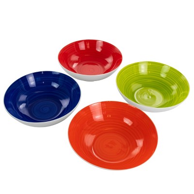 Gibson Home Crenshaw 4 Piece Fine Ceramic Bowl Set in Assorted Colors