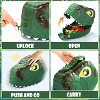 Skirfy 67PCS Dinosaur Toys for Kids, Realistic Dino Figures Set with Eggs&Trees&Fence Playset, Great Gift for Toddler Boys & Girls, Dark green - 3 of 4