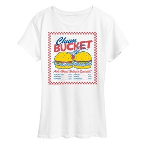 Women's - Spongebob Squarepants - Plankton Chum Bucket Short Sleeve Graphic T-Shirt - 1 of 4